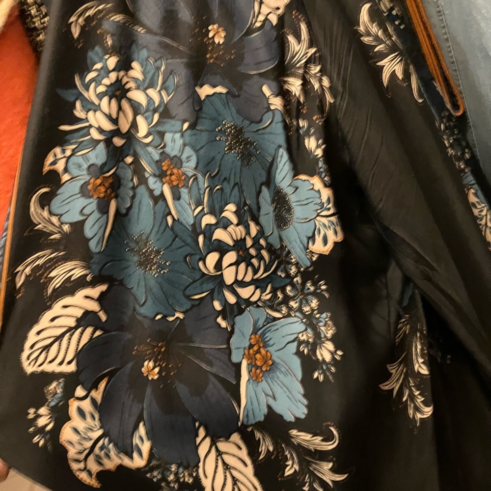 FARM Rio Navy Blue Teal and Orange Floral Mini Dress - Picture 5 of 7